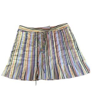 Robert Graham Striped A-Line Drawstring Waist Mini Skirt Size 6